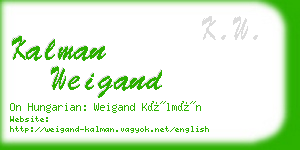 kalman weigand business card